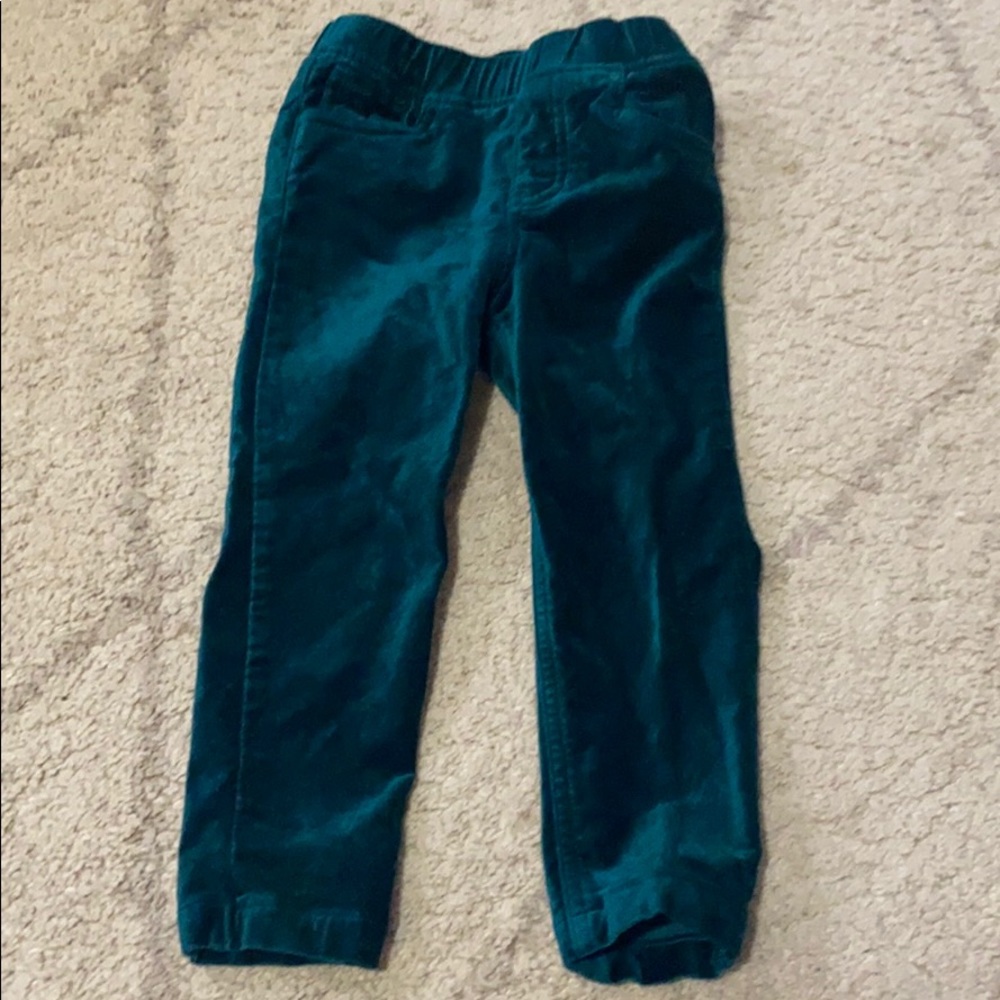 Emerald green velveteen pants